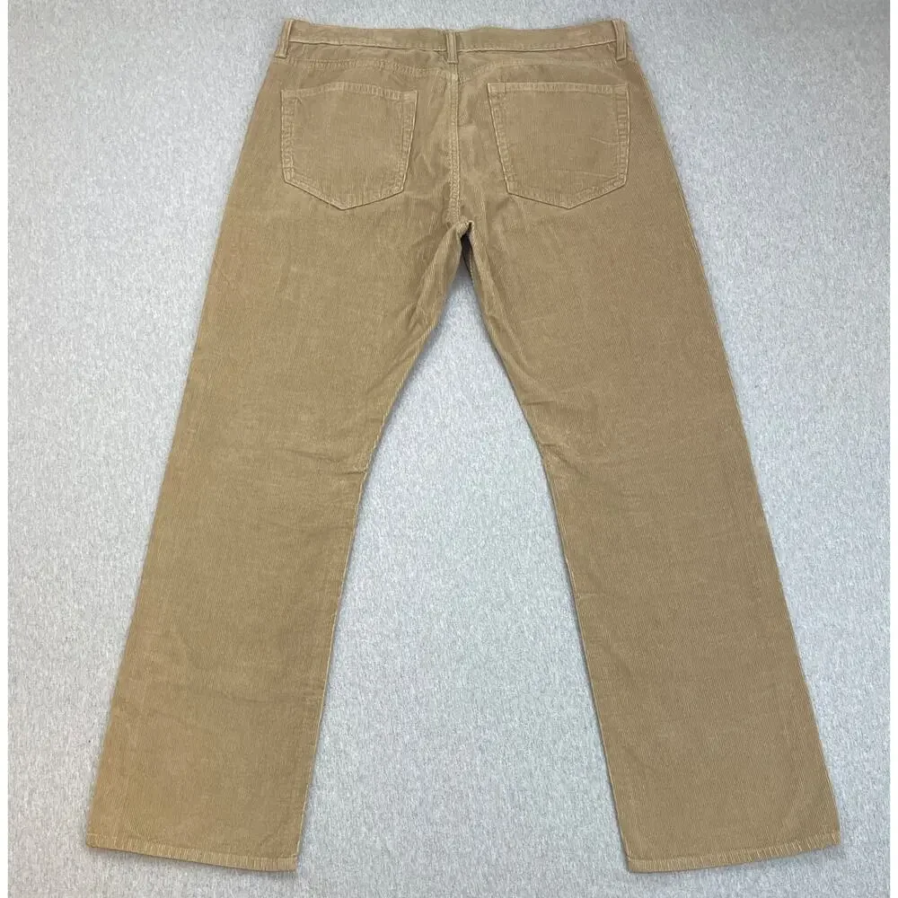 Banana Republic Pants Men 36 x 32 Beige Corduroy 100%‎ Cotton Straight Leg